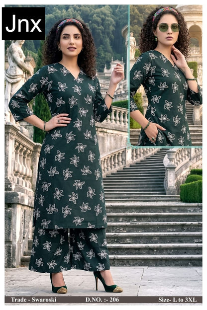 Swaroski Jnx Rayon 22Kg Kurti Plazzo Set Exporter Ahmedabad