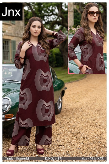 Swaroski Jnx Rayon 22Kg Kurti Plazzo Set Exporter Ahmedabad