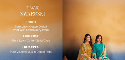 Swaroski Simar Lawn Cotton Pant Style Suits Exporter Gujarat