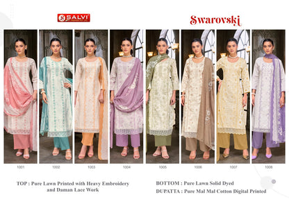Swarovski Salvi Fashion Lawn Pant Style Suits Wholesaler India