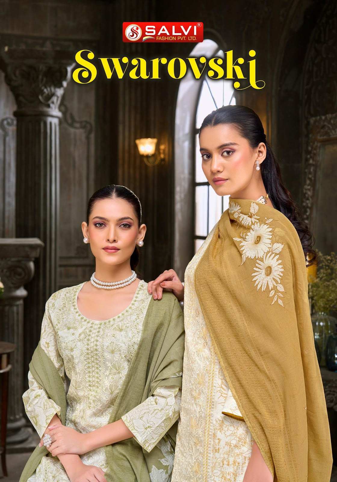 Swarovski Salvi Fashion Lawn Pant Style Suits Wholesaler India