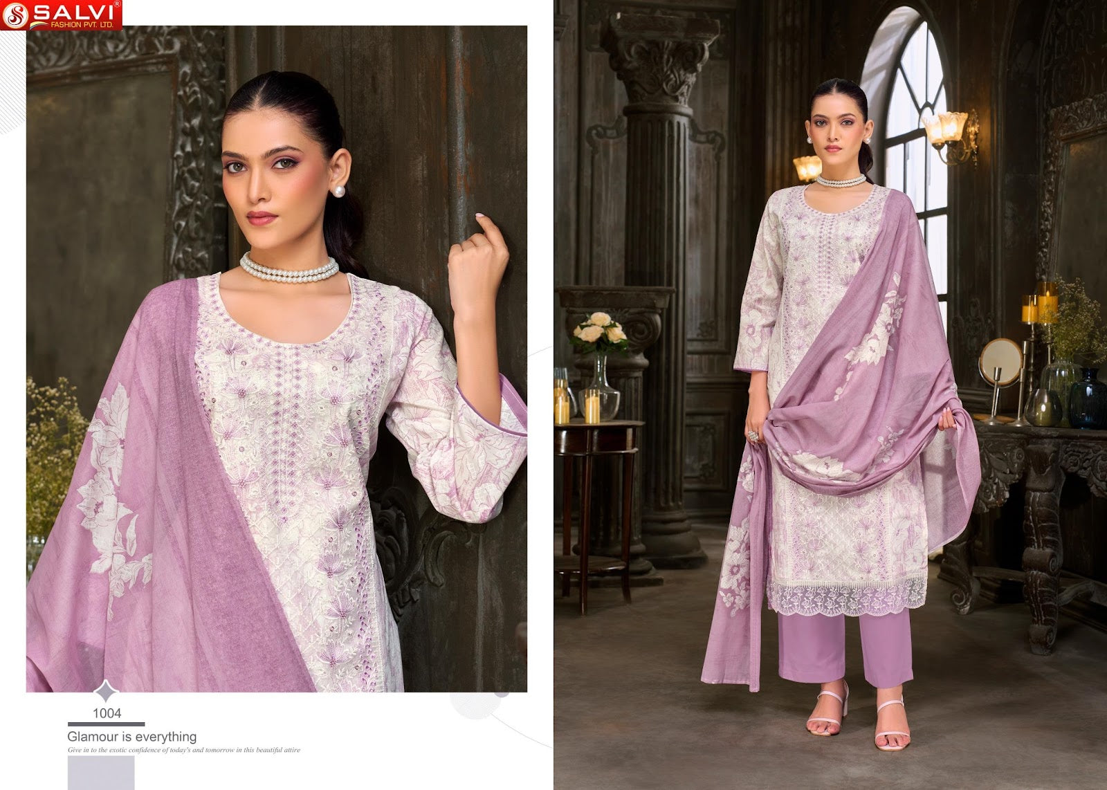 Swarovski Salvi Fashion Lawn Pant Style Suits Wholesaler India