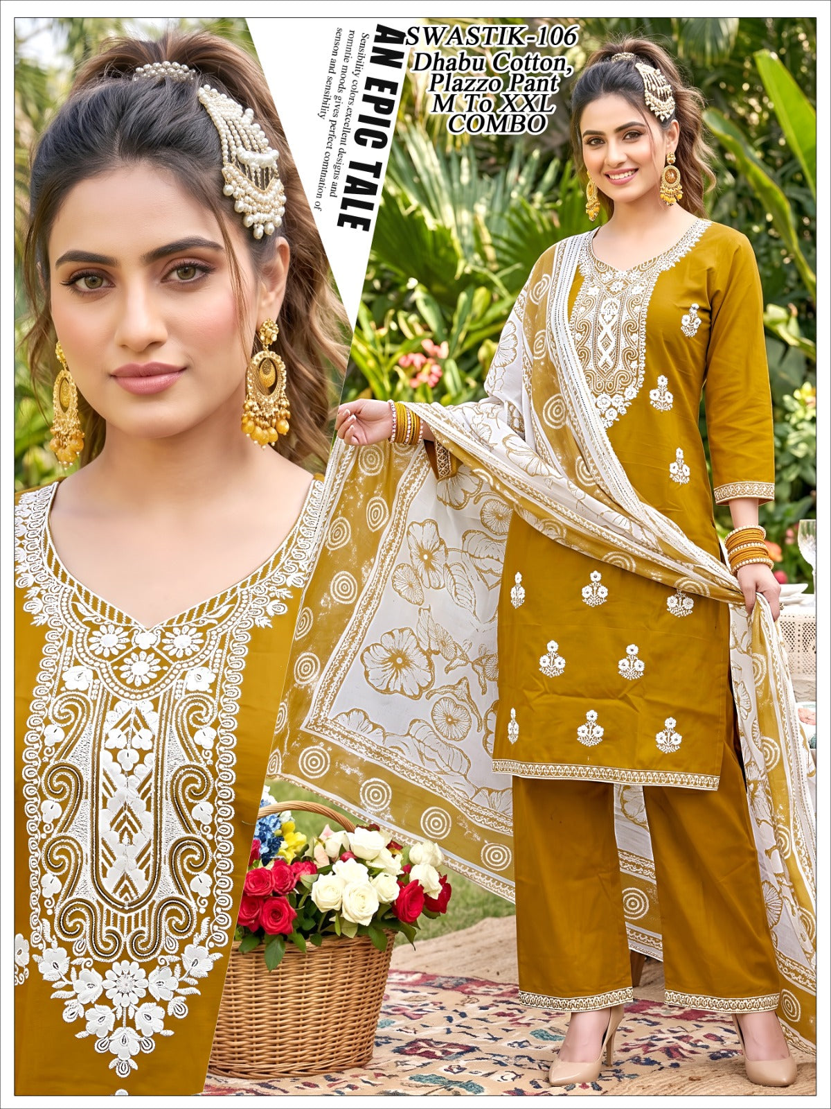 Swastik Green Tomato Dhabu Readymade Cotton Pant Suits Wholesaler India