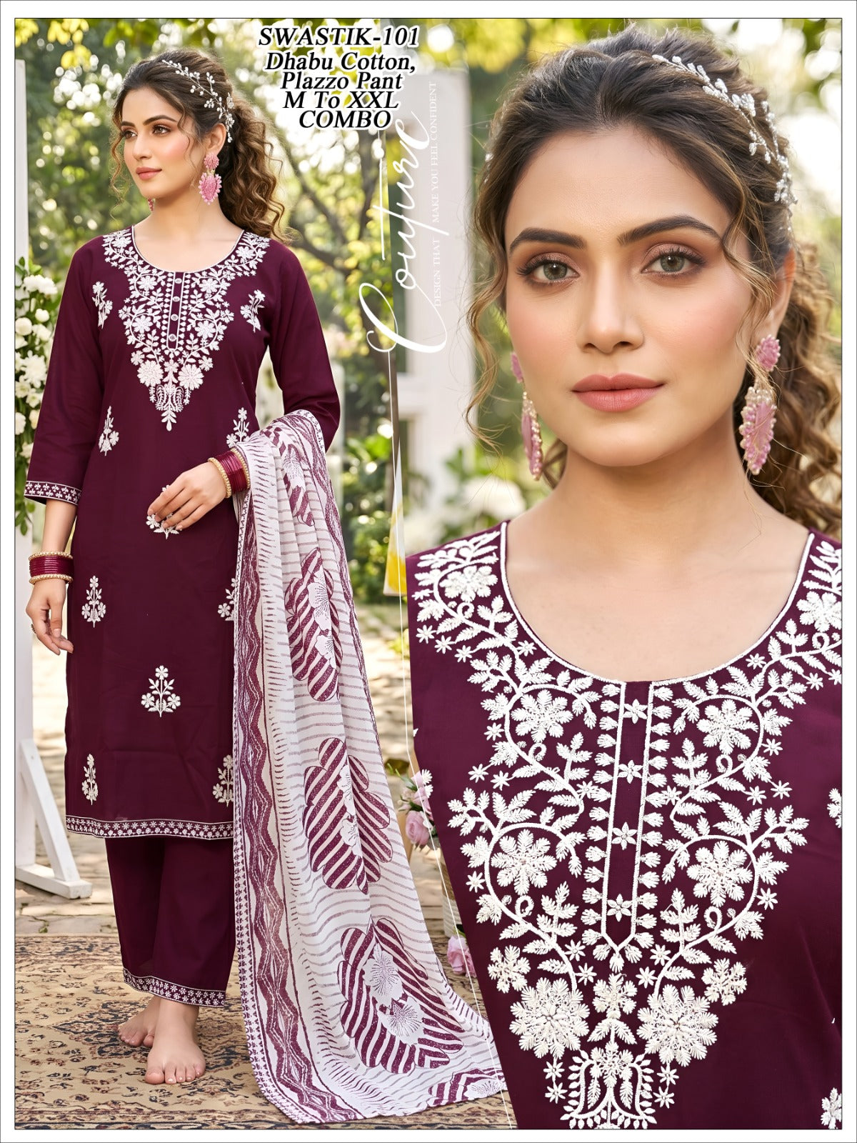 Swastik Green Tomato Dhabu Readymade Cotton Pant Suits Wholesaler India