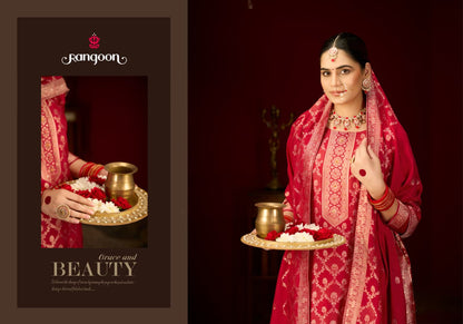 Swastik New Rangoon Russian Jacquard Readymade Pant Style Suits Wholesaler Gujarat