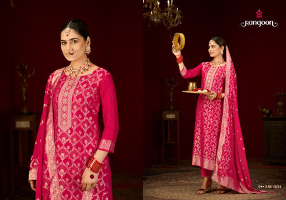 Swastik New Rangoon Russian Jacquard Readymade Pant Style Suits Wholesaler Gujarat