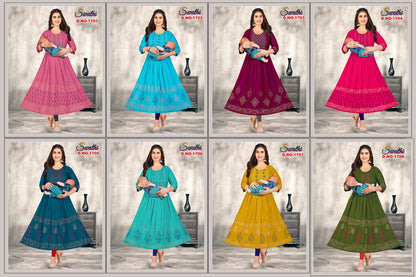 Swathi Vol 17 Kinti Rayon 14Kg Feeding Kurtis Wholesaler Ahmedabad