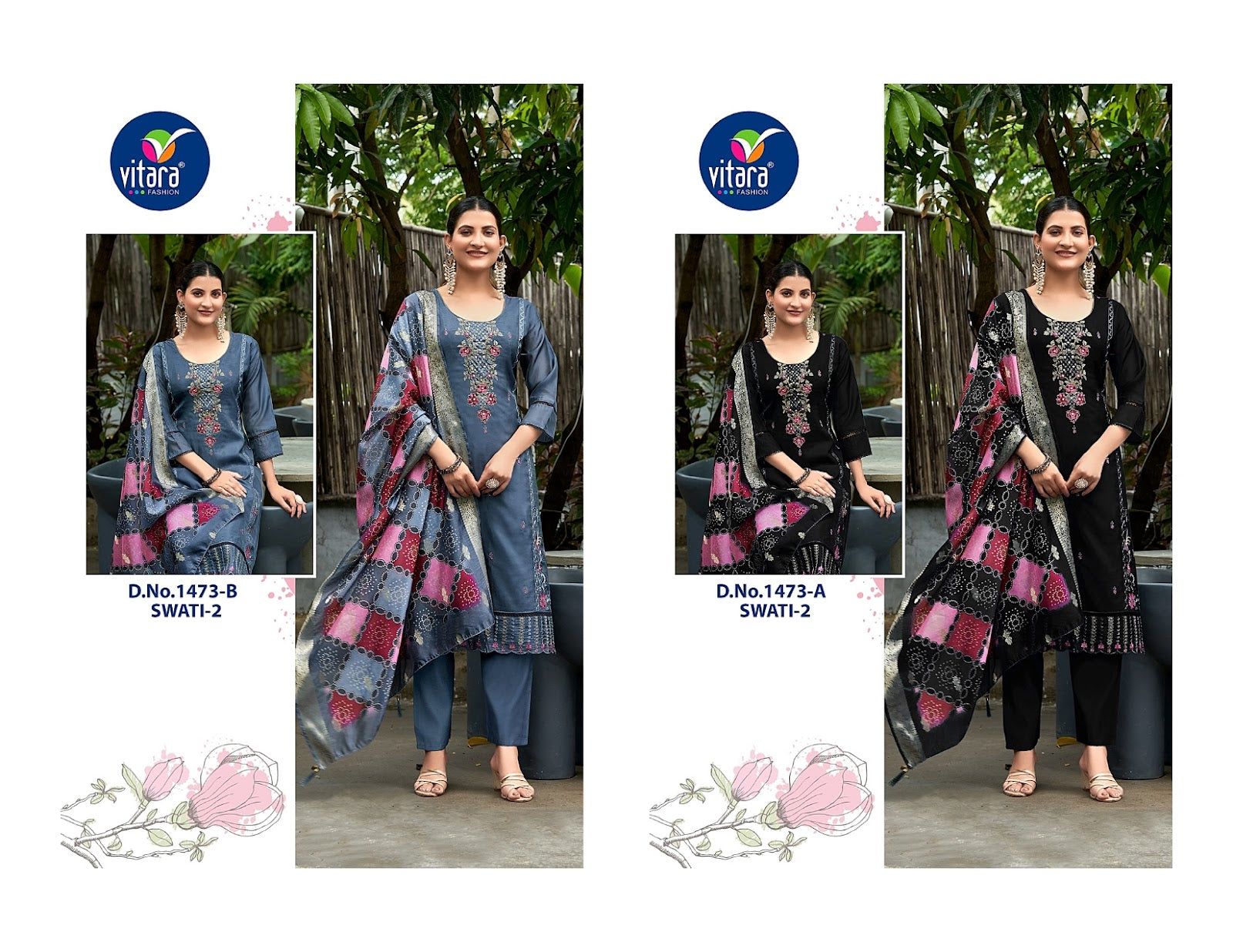 Swati 2 Vitara Organza Readymade Pant Style Suits Exporter