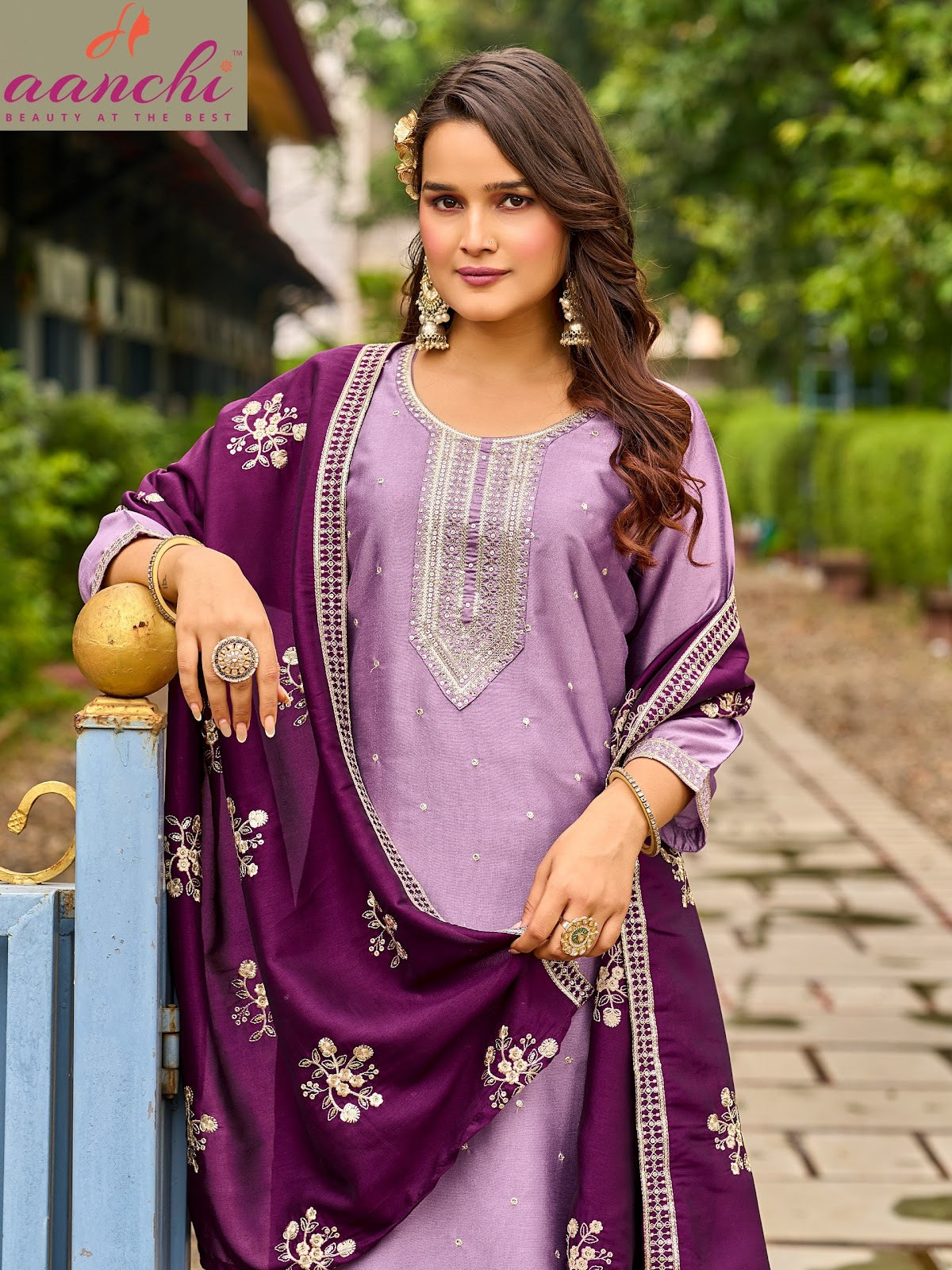 Swati Aanchi Crystal Silk Readymade Pant Style Suits Manufacturer Gujarat