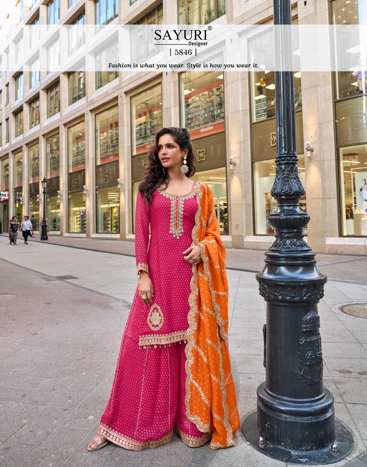Swati Sayuri Jacquard Silk Readymade Suits Wholesaler India