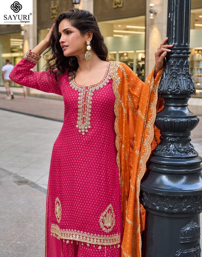 Swati Sayuri Jacquard Silk Readymade Suits Wholesaler India