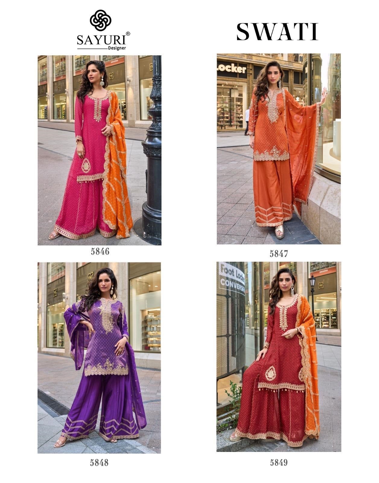 Swati Sayuri Jacquard Silk Readymade Suits Wholesaler India