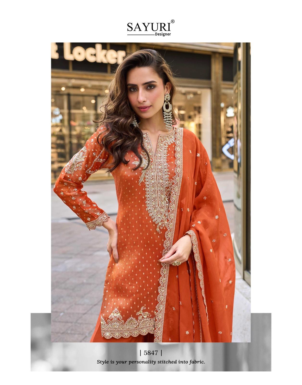 Swati Sayuri Jacquard Silk Readymade Suits Wholesaler India