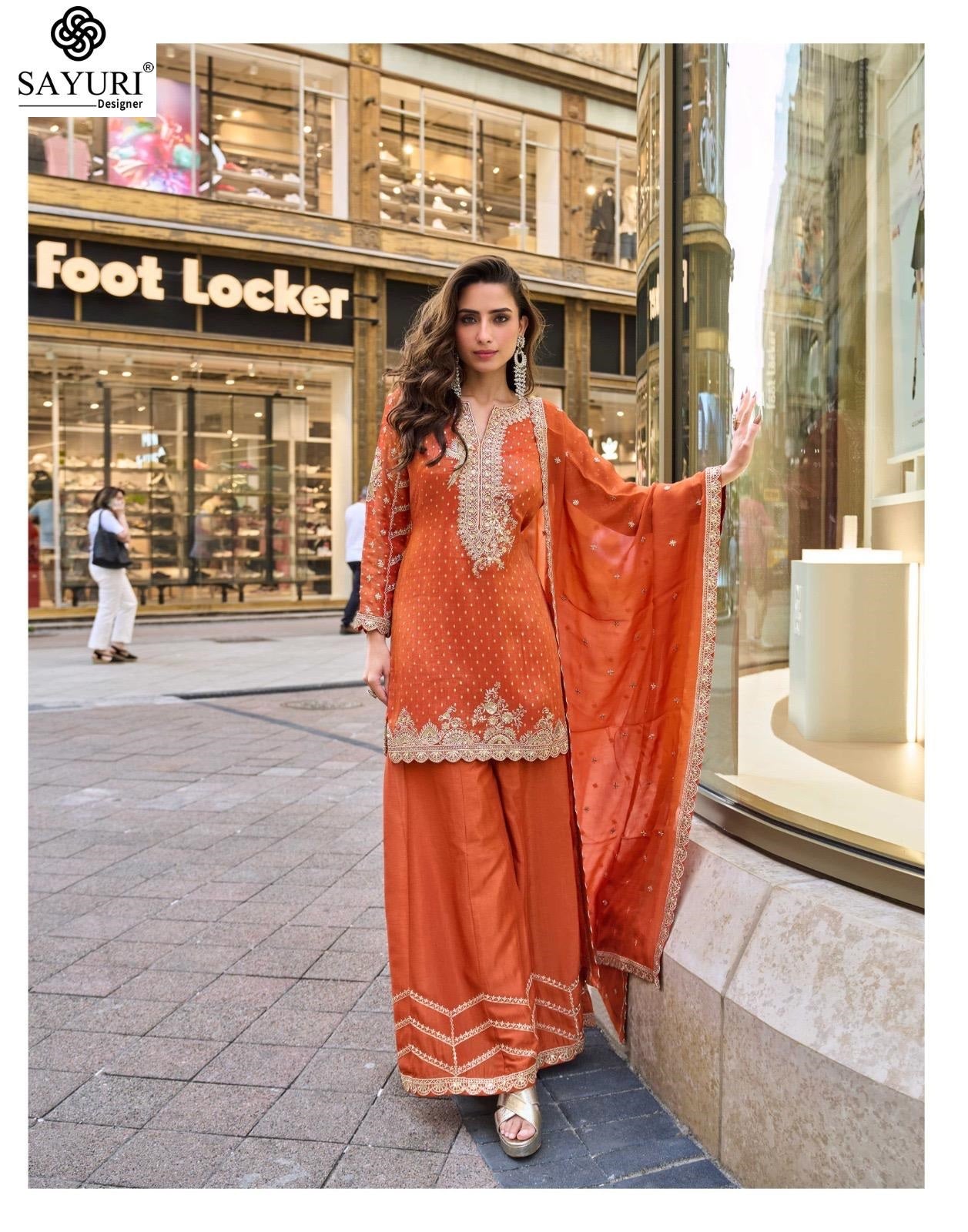 Swati Sayuri Jacquard Silk Readymade Suits Wholesaler India