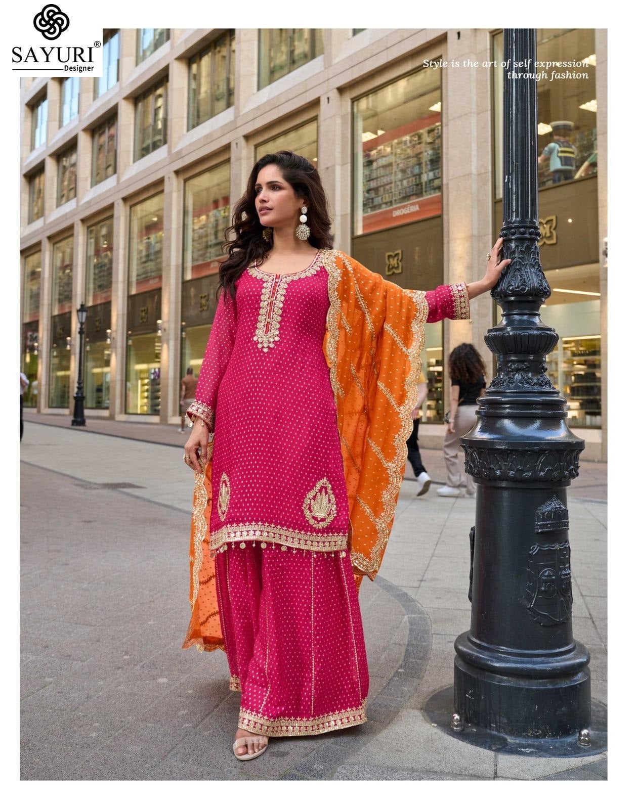 Swati Sayuri Jacquard Silk Readymade Suits Wholesaler India