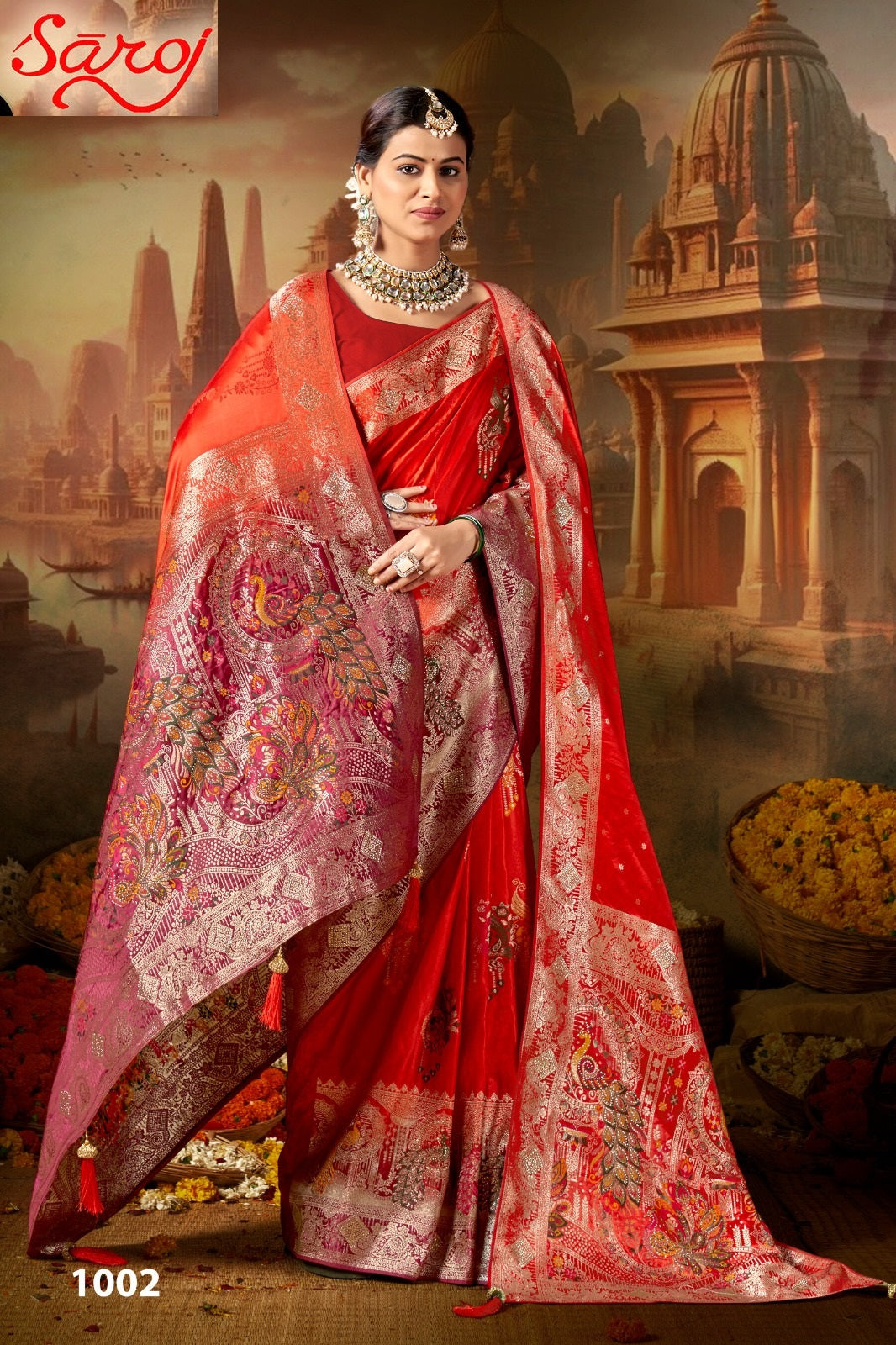 Swayamvar Satin Saroski Vol 1 Saroj Sarees Supplier Gujarat