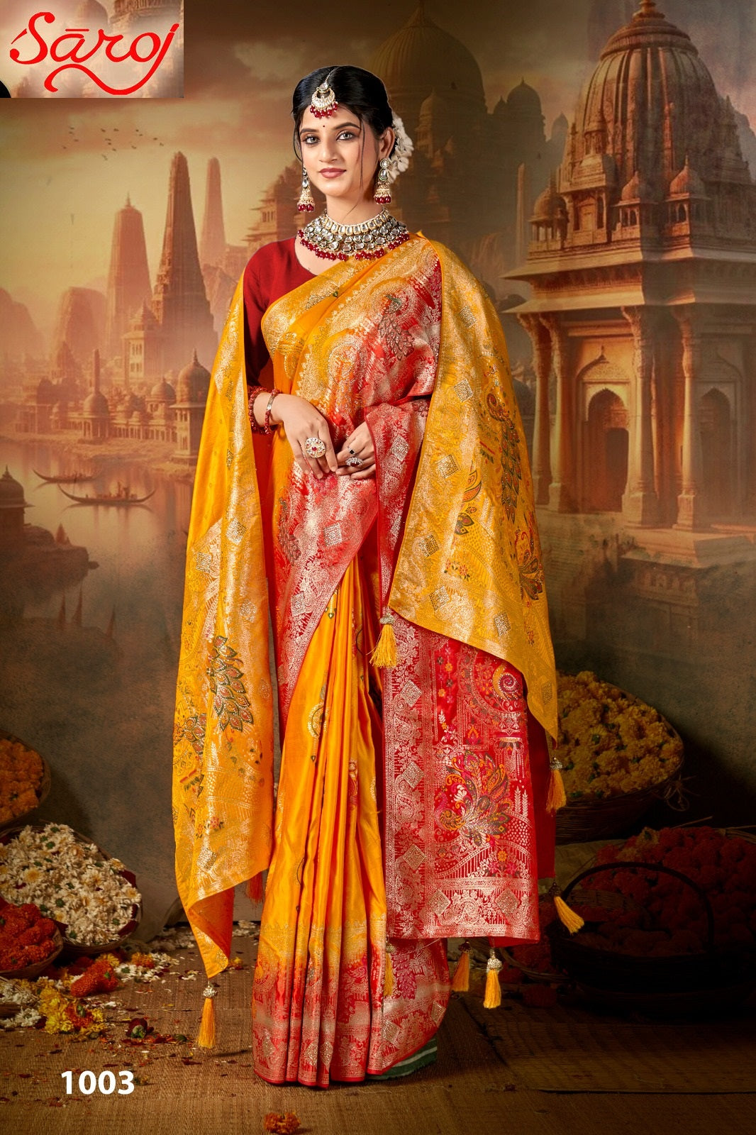 Swayamvar Satin Saroski Vol 1 Saroj Sarees Supplier Gujarat