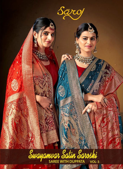Swayamvar Satin Saroski Vol 3 Saroj Sarees Exporter Gujarat