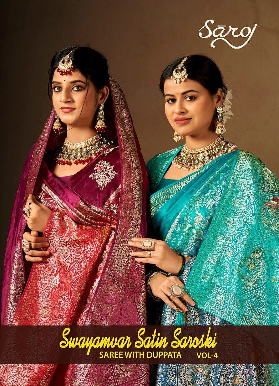Swayamvar Satin Saroski Vol 4 Saroj Sarees Wholesaler Gujarat