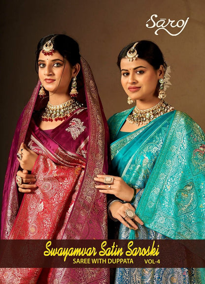 Swayamvar Satin Saroski Vol 4 Saroj Sarees Wholesaler Gujarat