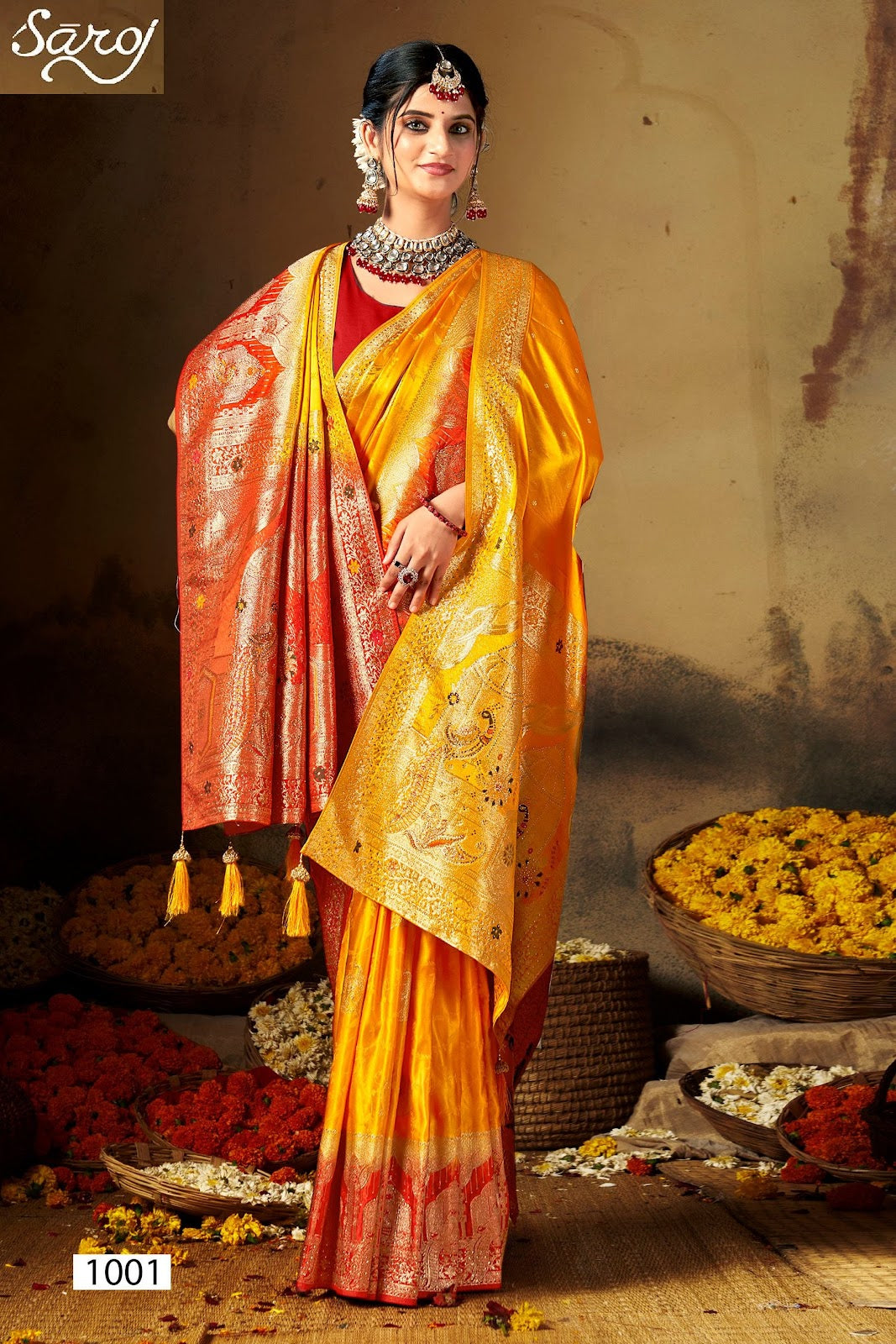 Swayamvar Satin Saroski Vol 5 Saroj Sarees Wholesale