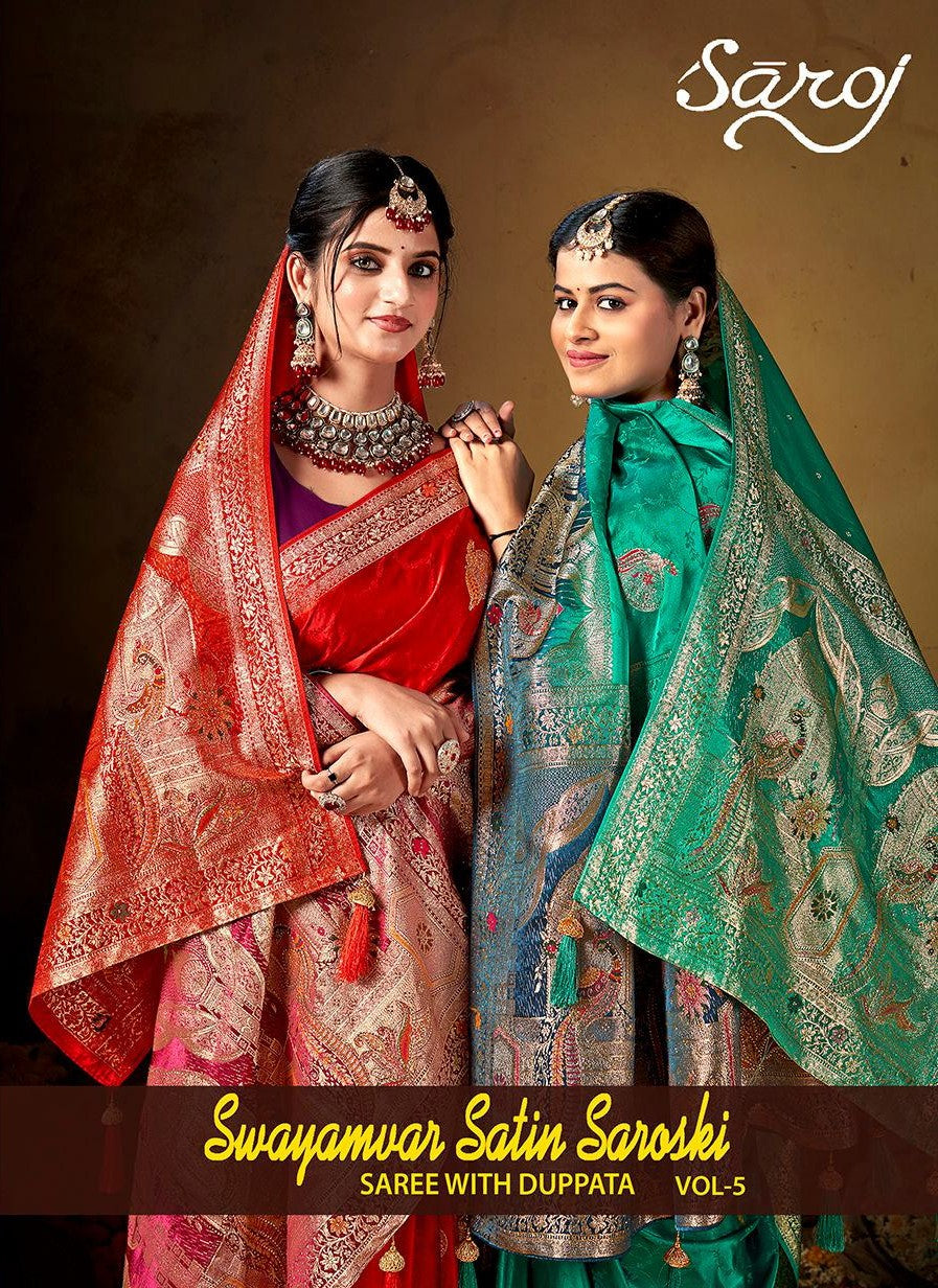 Swayamvar Satin Saroski Vol 5 Saroj Sarees Wholesale