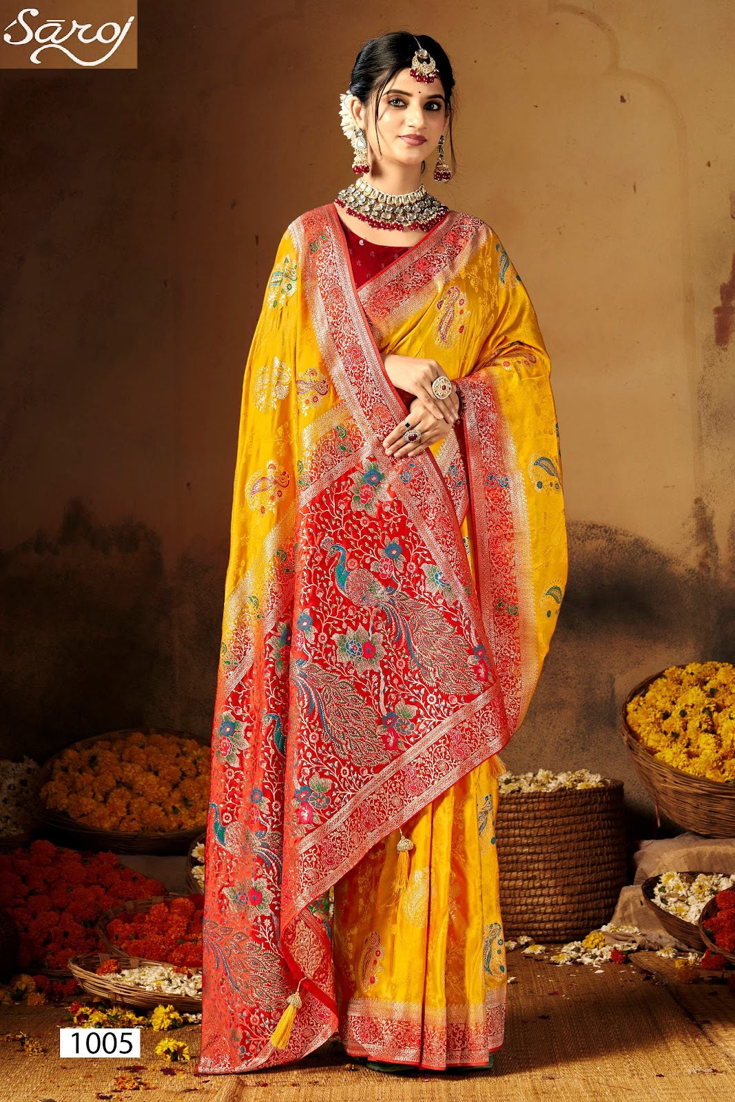 Swayamvar Satin Saroski Vol 6 Saroj Sarees Manufacturer