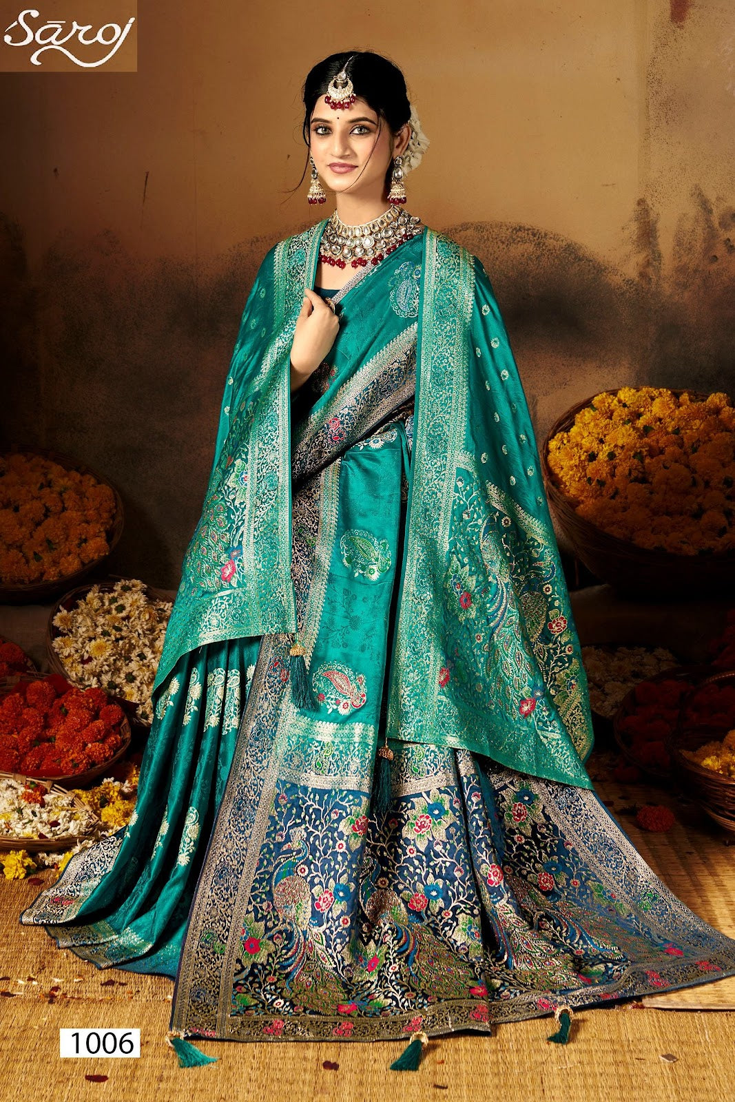Swayamvar Satin Saroski Vol 6 Saroj Sarees Manufacturer