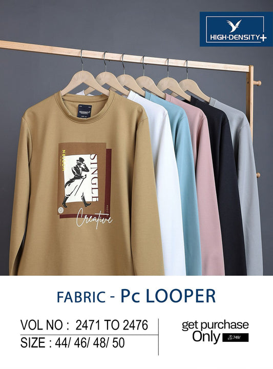 Sweatshirt 2471 To 2476 High Density Pc Looper Mens Tshirts Supplier