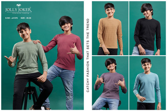 Sweatshirt Jj 1376 Jolly Joker Jacquard Boys Tshirt Exporter India