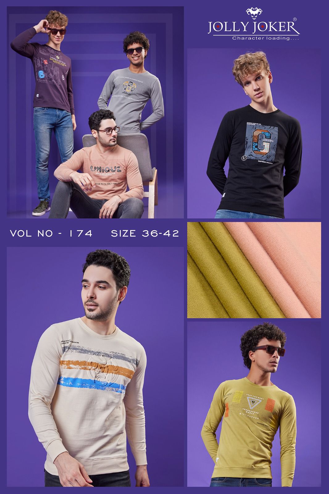 Sweatshirt Vol 174 Jolly Joker Cotton Looper Mens Tshirts Wholesale Price