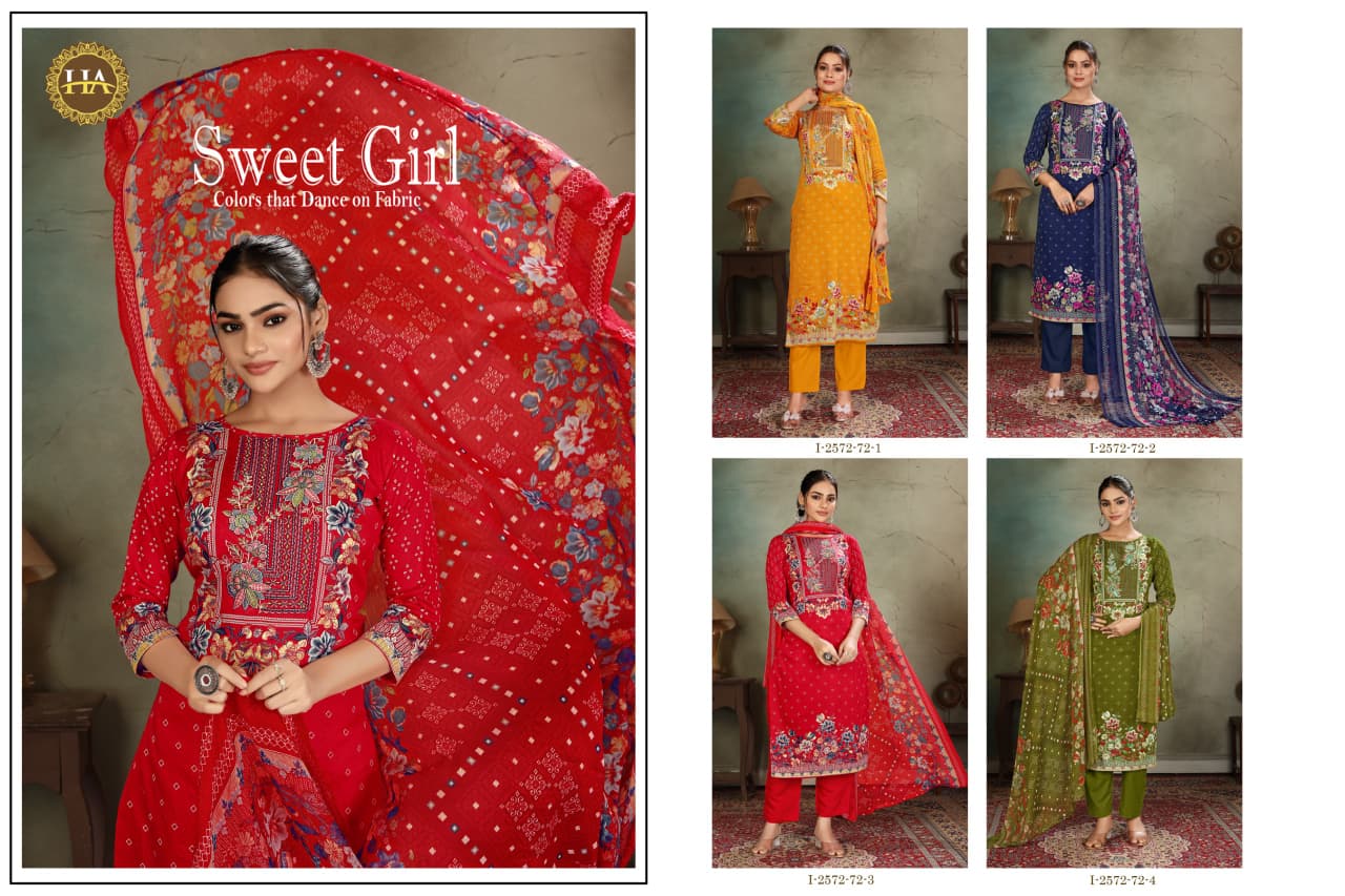 Sweet Girl Harshit Fashion Zam Pant Style Suits Manufacturer Gujarat