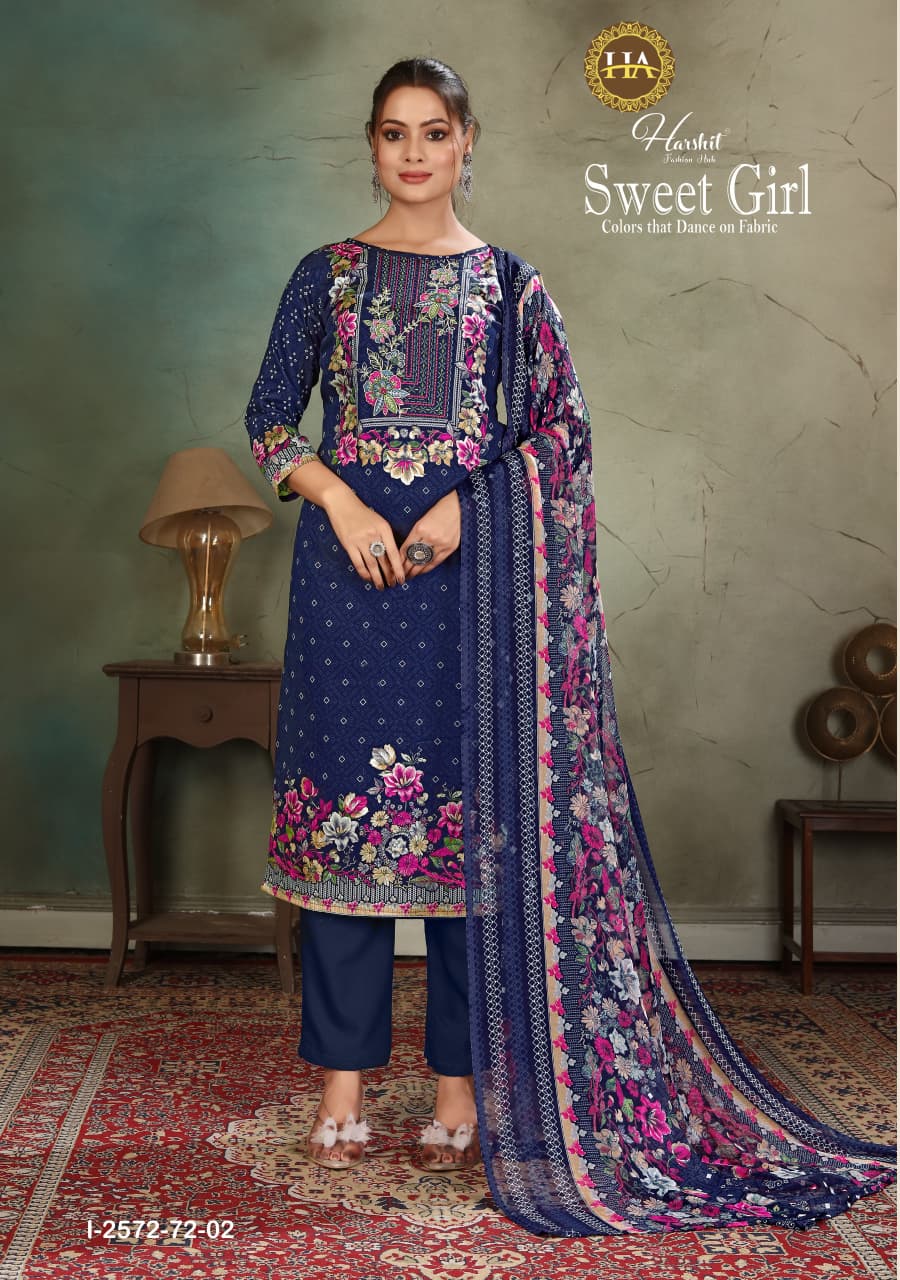 Sweet Girl Harshit Fashion Zam Pant Style Suits Manufacturer Gujarat