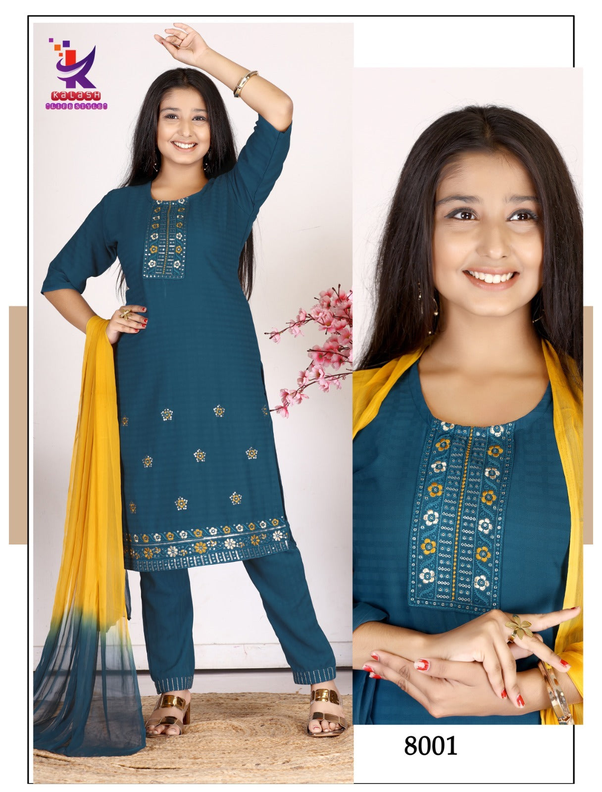 Sweet Girl Mlm Kalash Lifestyle Rayon 17Kg Girls Readymade Pant Suits Exporter Gujarat