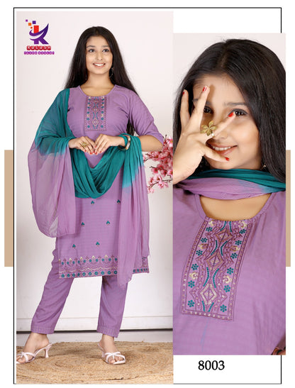 Sweet Girl Mlm Kalash Lifestyle Rayon 17Kg Girls Readymade Pant Suits Exporter Gujarat
