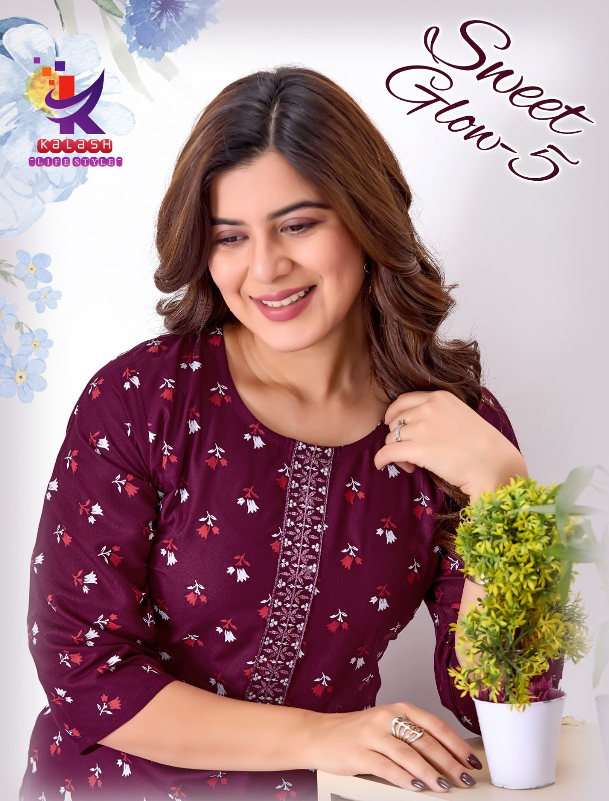 Sweet Glow 5 Mlm Kalash Lifestyle Rayon 14Kg Knee Length Kurtis Wholesale Rate