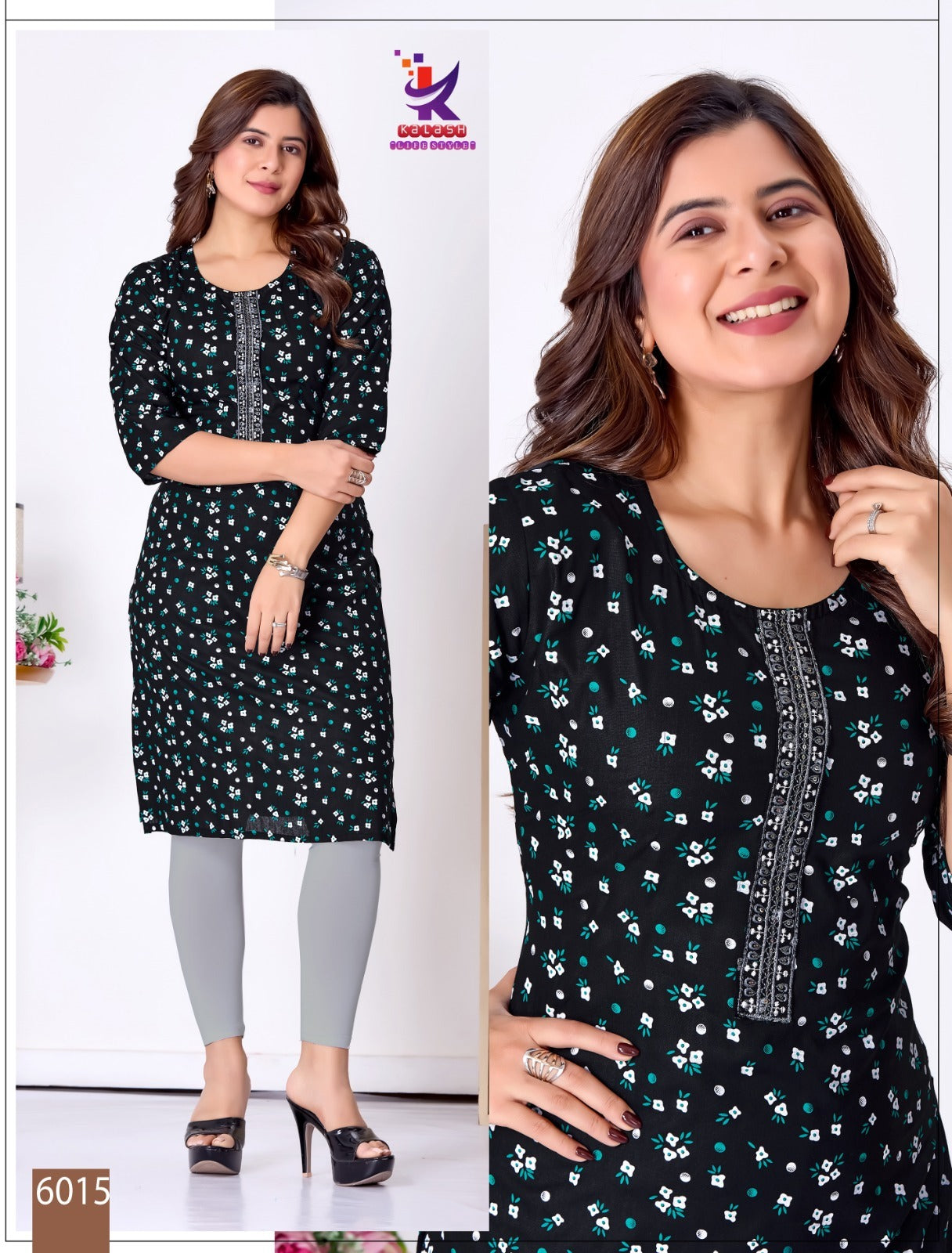 Sweet Glow 5 Mlm Kalash Lifestyle Rayon 14Kg Knee Length Kurtis Wholesale Rate
