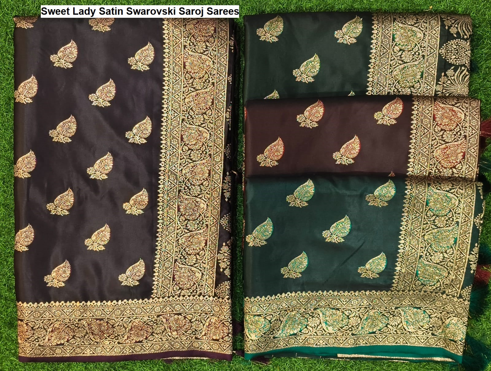 Sweet Lady Satin Swarovski Saroj Sarees Wholesale Rate