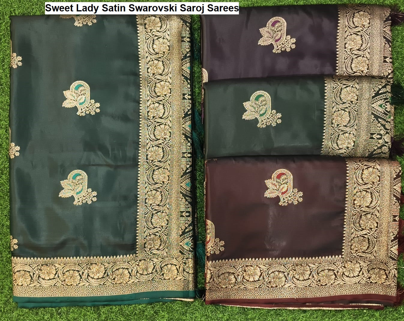 Sweet Lady Satin Swarovski Saroj Sarees Wholesale Rate