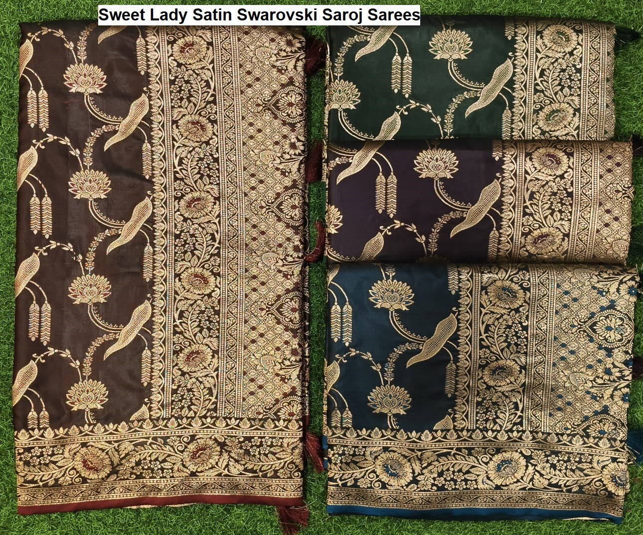 Sweet Lady Satin Swarovski Saroj Sarees Wholesale Rate