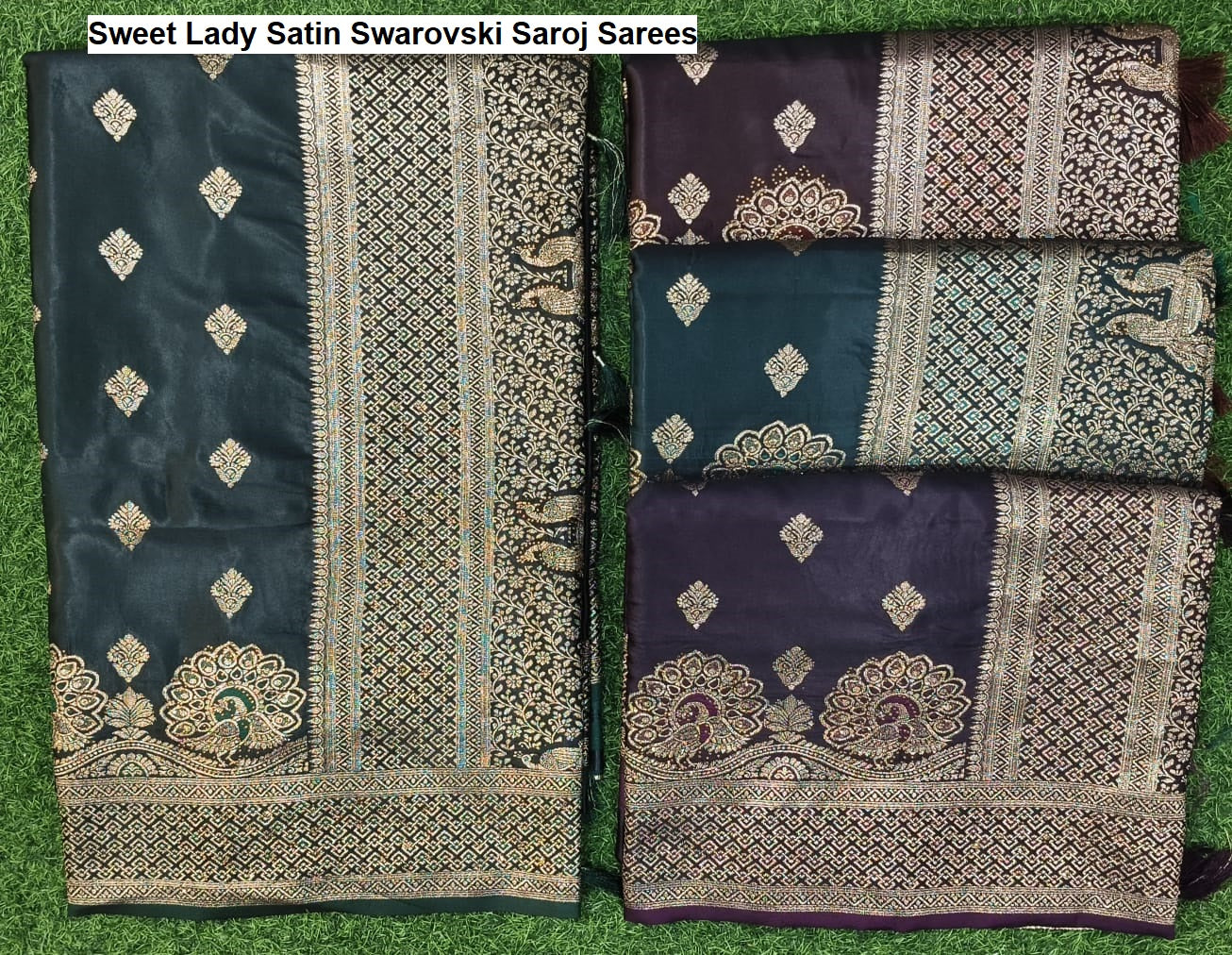 Sweet Lady Satin Swarovski Saroj Sarees Wholesale Rate