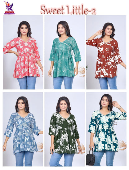 Sweet Little 2 Mlm Kalash Lifestyle Rayon 17Kg Stylish Tops Wholesaler