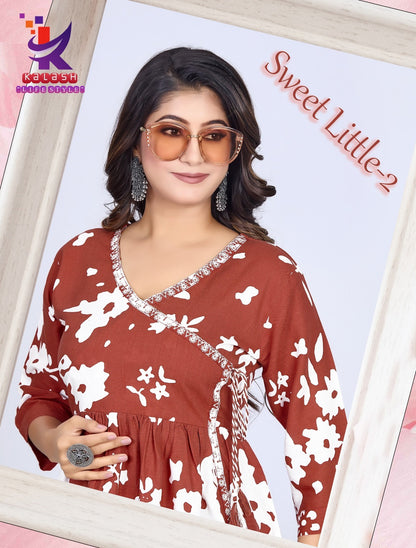 Sweet Little 2 Mlm Kalash Lifestyle Rayon 17Kg Stylish Tops Wholesaler