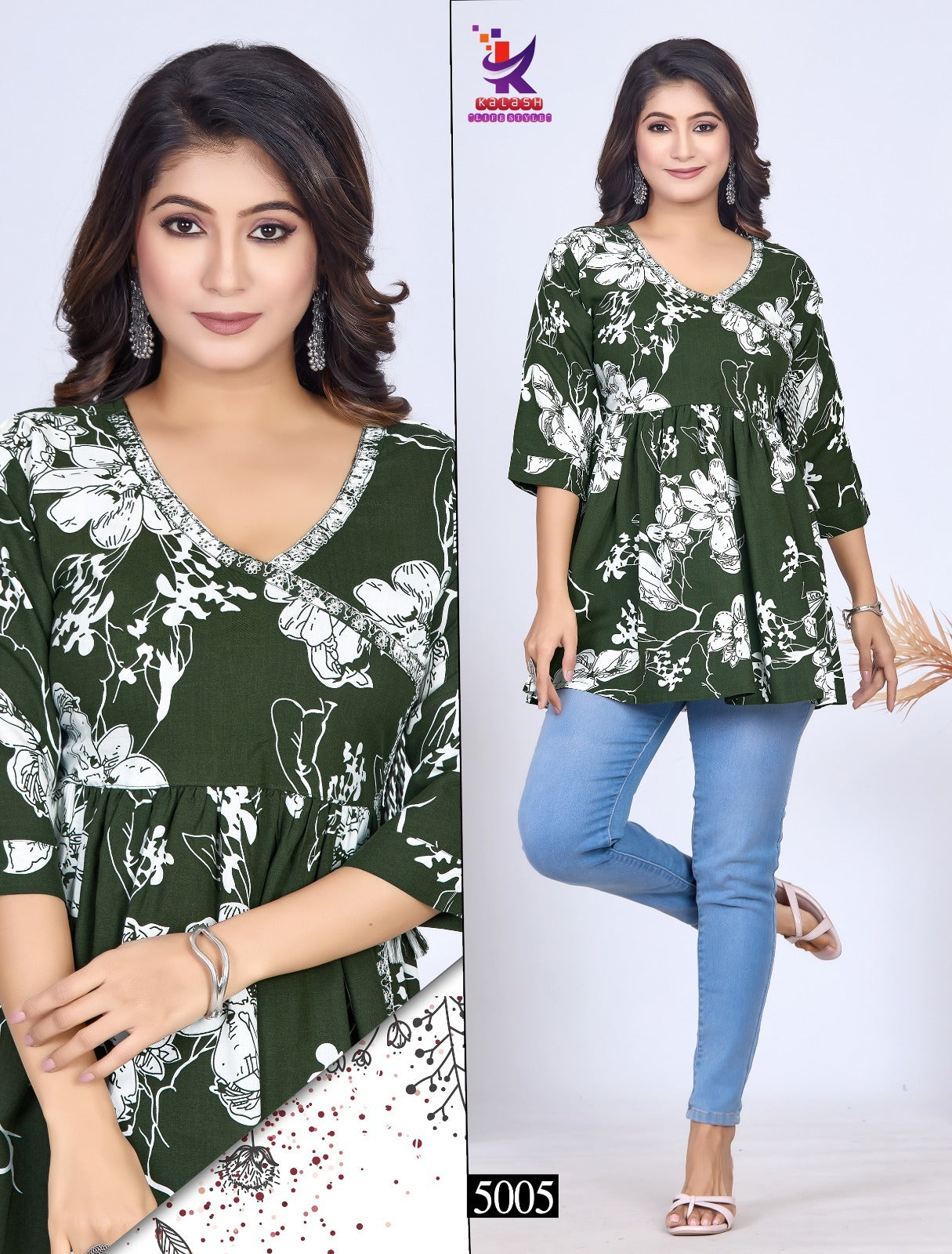 Sweet Little 2 Mlm Kalash Lifestyle Rayon 17Kg Stylish Tops Wholesaler