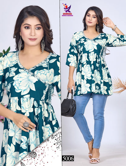 Sweet Little 2 Mlm Kalash Lifestyle Rayon 17Kg Stylish Tops Wholesaler
