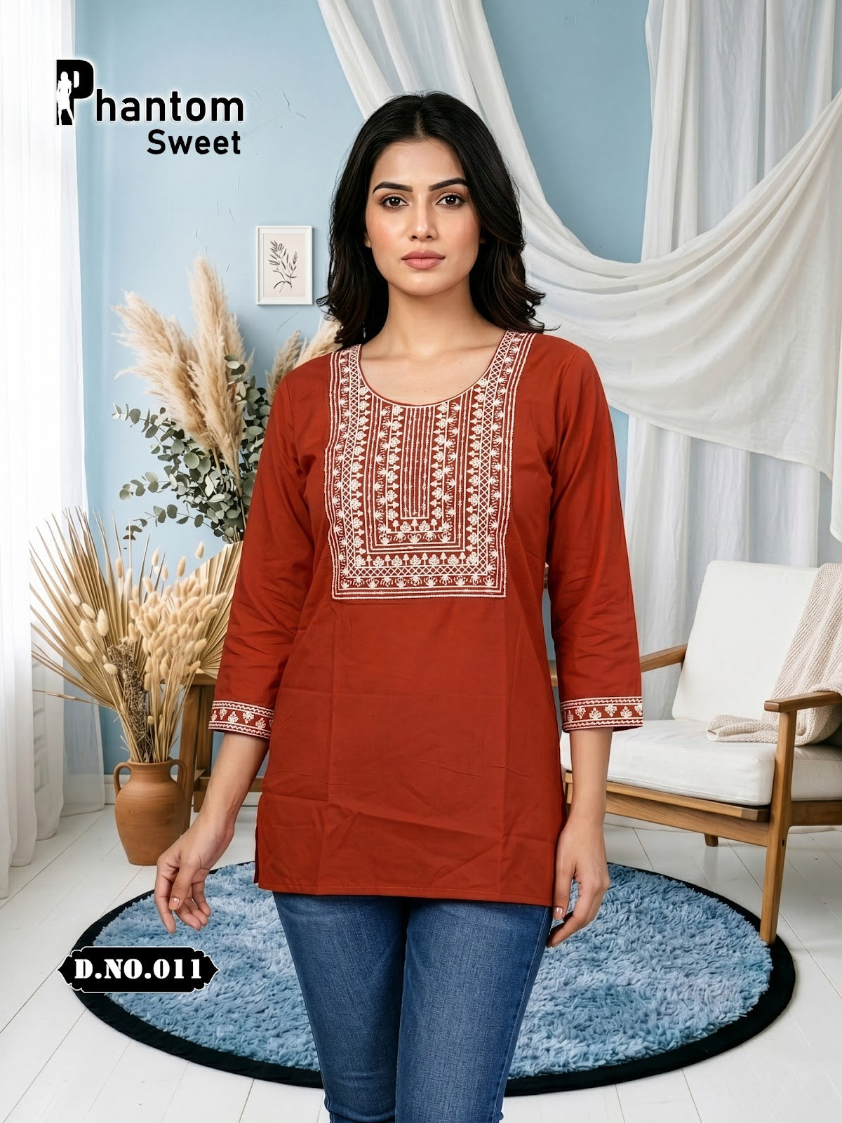 Sweet Phantom Prmnt Dhabu Short Kurtis Manufacturer