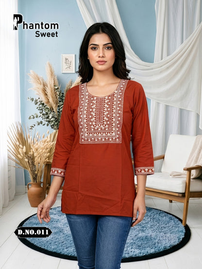 Sweet Phantom Prmnt Dhabu Short Kurtis Manufacturer