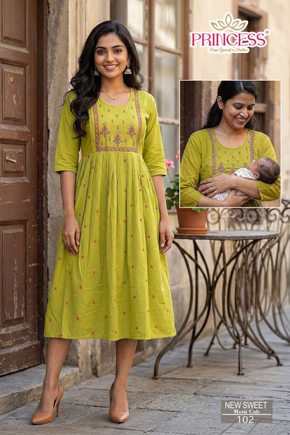 Sweet Princess Creation Heavy Rayon Feeding Kurtis Wholesaler