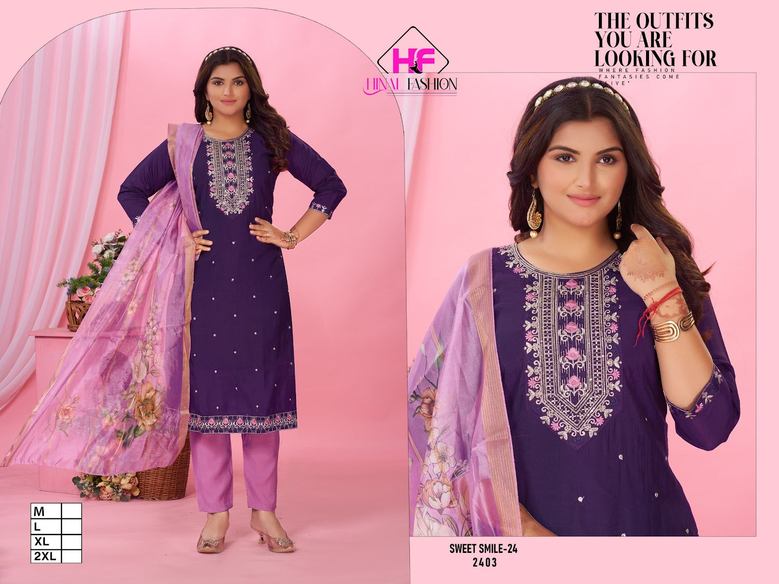 Sweet Smile Vol 24 Hinal Fashion Roman Silk Readymade Pant Style Suits Exporter Ahmedabad
