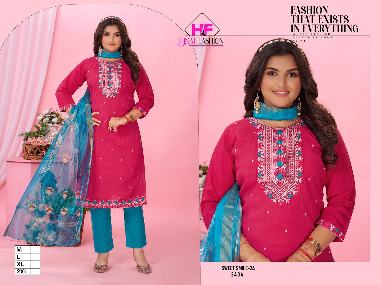 Sweet Smile Vol 24 Hinal Fashion Roman Silk Readymade Pant Style Suits Exporter Ahmedabad
